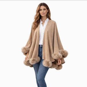 Hourihan Vintage Wool, Cashmere Cape Size F Luxury One Size Fits  All